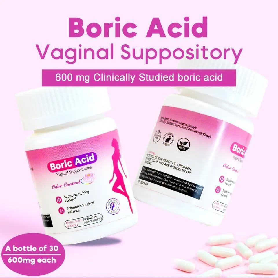 Boric Acid Vaginal Suppositories for Women with 15 Applicator