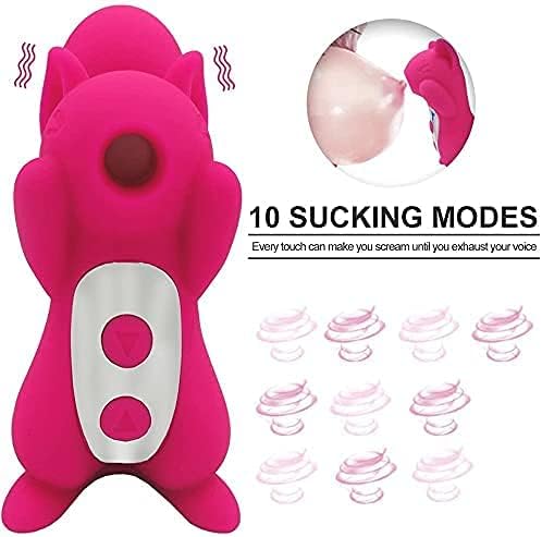 Rose Tongue Vibrant Licker Rose Squirrel Rechargeable Adult Toys for Women-Purple Powerful Tongue Suck & Lick 10 Mode Nipple Sucker G Sucking Toy for Women Couples (Rose red)