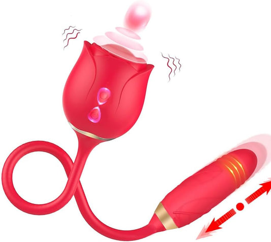 Rose Sex Toy Adult Toys - Sex Toys Clitoral Stimulator Thrusting G Spot Dildo Vibrator Female Couple Sex Toys, Waterproof Rose Clitoral Stimulator Adult Toy Rose Toy for Women