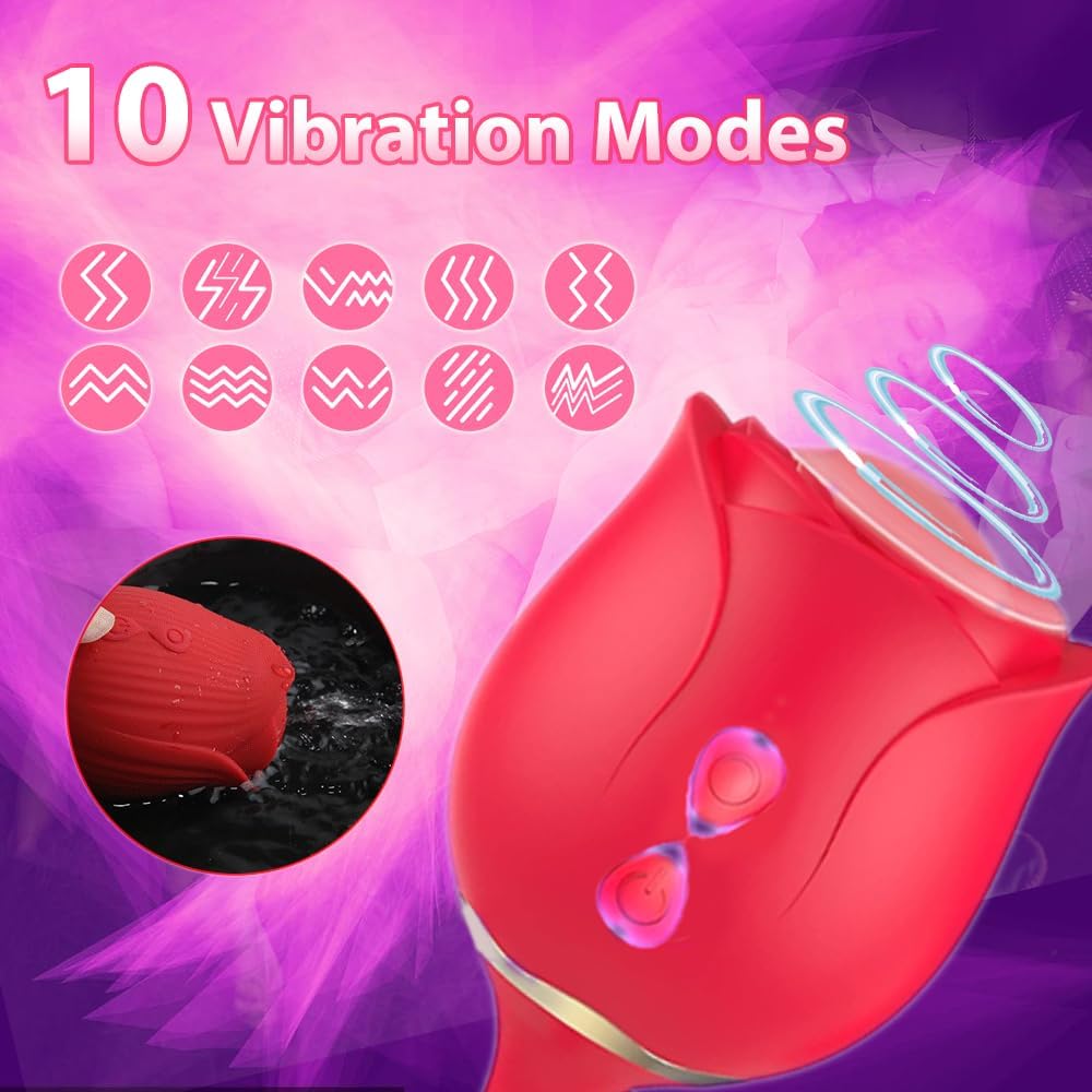 Rose Sex Toy Adult Toys - Sex Toys Clitoral Stimulator Thrusting G Spot Dildo Vibrator Female Couple Sex Toys, Waterproof Rose Clitoral Stimulator Adult Toy Rose Toy for Women