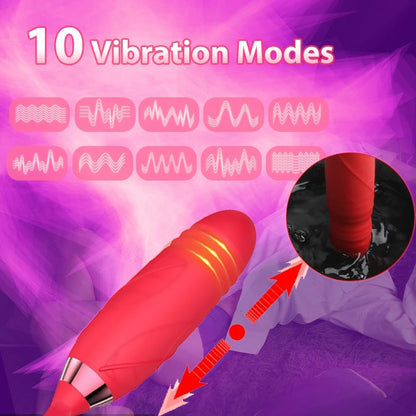 Rose Sex Toy Adult Toys - Sex Toys Clitoral Stimulator Thrusting G Spot Dildo Vibrator Female Couple Sex Toys, Waterproof Rose Clitoral Stimulator Adult Toy Rose Toy for Women